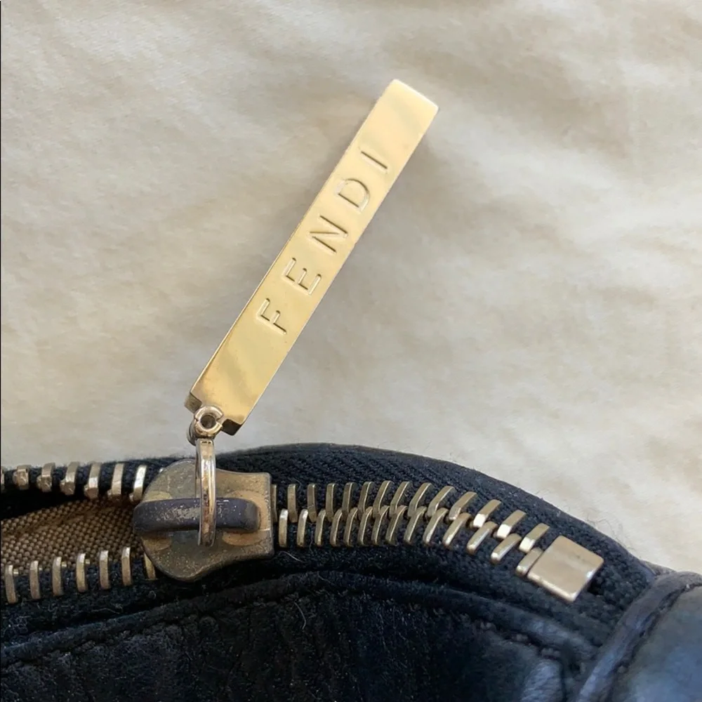 Authentic FENDI Navy Denim Purse Handbag
